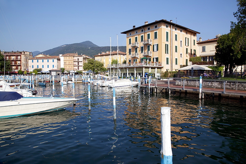 Harbour and boats, Iseo, Lake Iseo, Lombardy, Italian Lakes, Italy, Europe