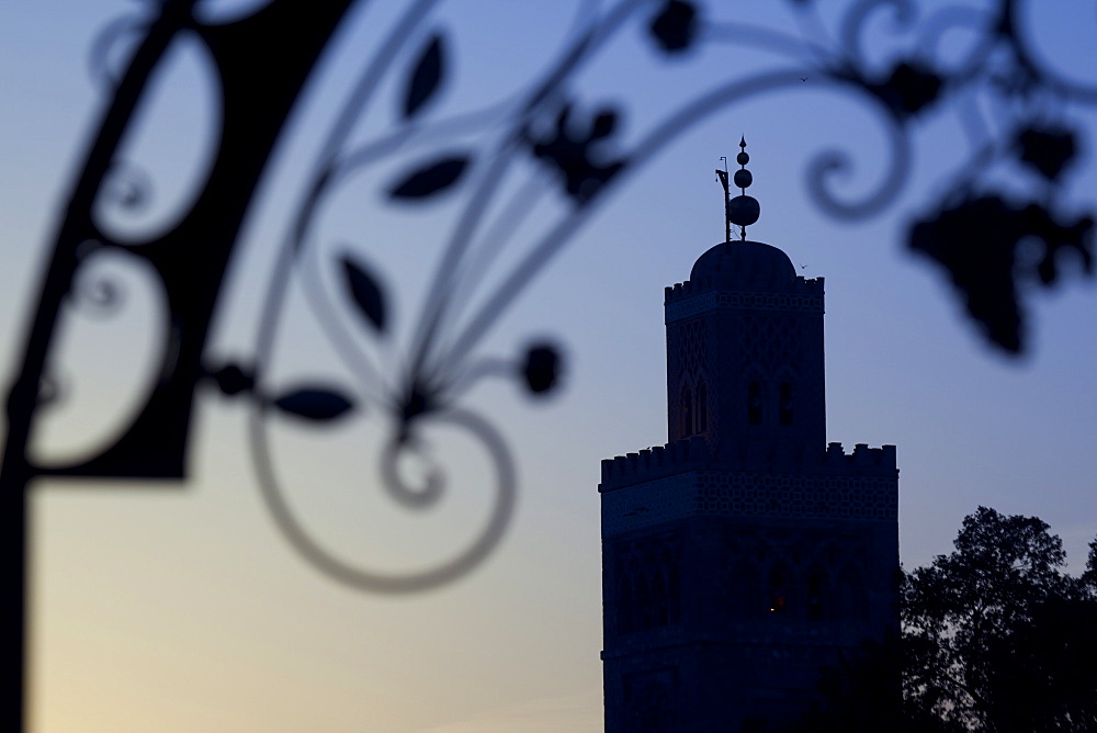 Minaret of the Koutoubia Mosque at sunset, Marrakesh, Morocco, North Africa, Africa