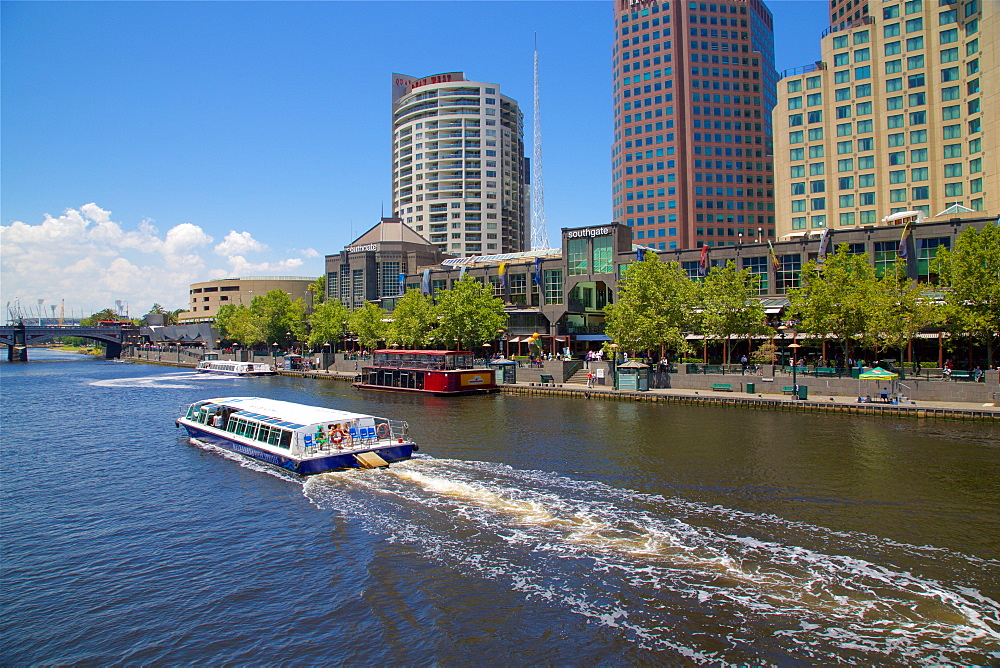 River Cruise on the Yarra River and city skyline, Melbourne, Victoria, Australia, Pacific