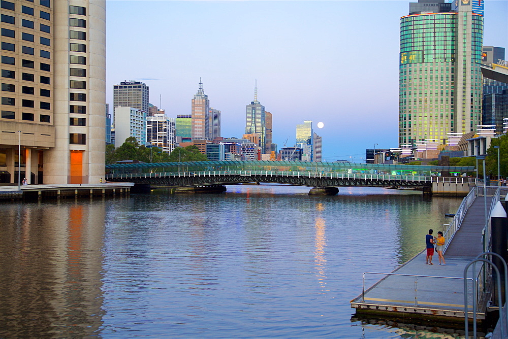 City Skyline from Southbank Promenade, Melbourne, Victoria, Australia, Oceania