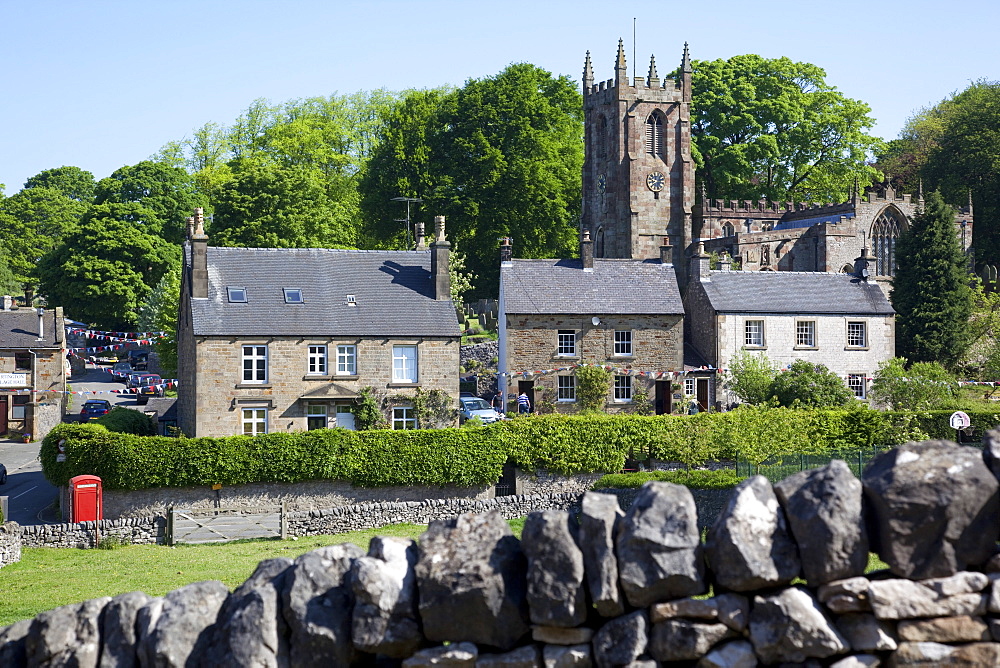 Hartington Village and church, Peak District, Derbyshire, England, United Kingdom, Europe