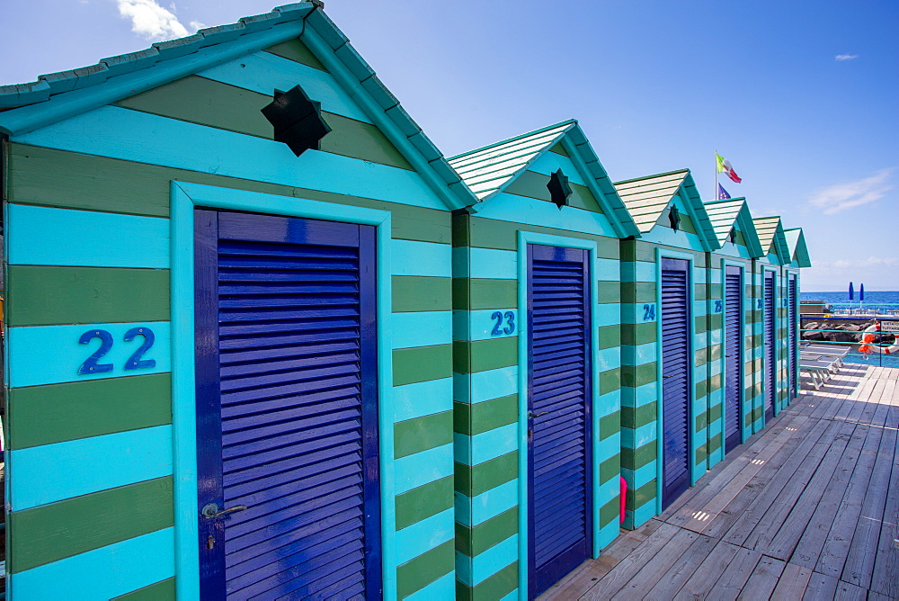 Beach Huts, Marina Piccola, Sorrento, Campania, Italy, Europe