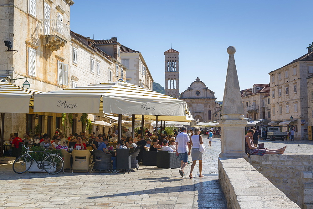 Main Square, Hvar, Hvar Island, Dalmatia, Croatia, Europe