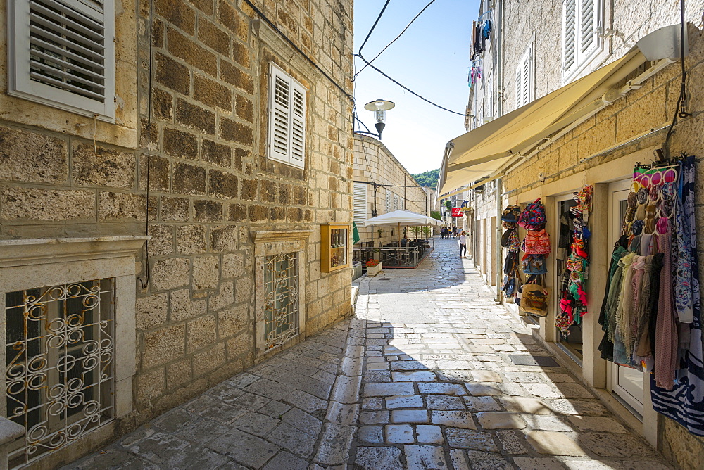 Narrow streets of Korcula Town, Korcula, Dalmatia, Croatia, Europe