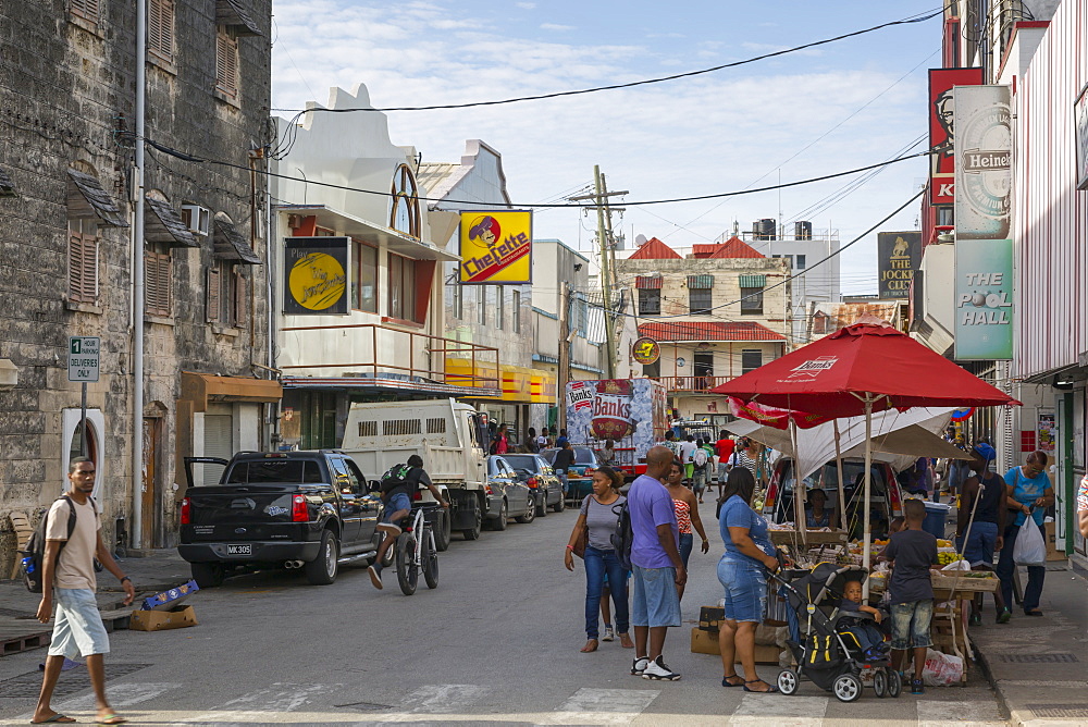 Street scene, Bridgetown, St. Michael, Barbados, West Indies, Caribbean, Central America