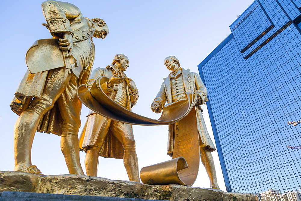 Boulton, Murdoch and Watt Statue, Birmingham, West Midlands, England, United Kingdom, Europe