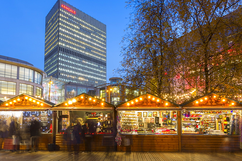 Christmas Market on Exchange Square, Manchester, England, United Kingdom, Europe