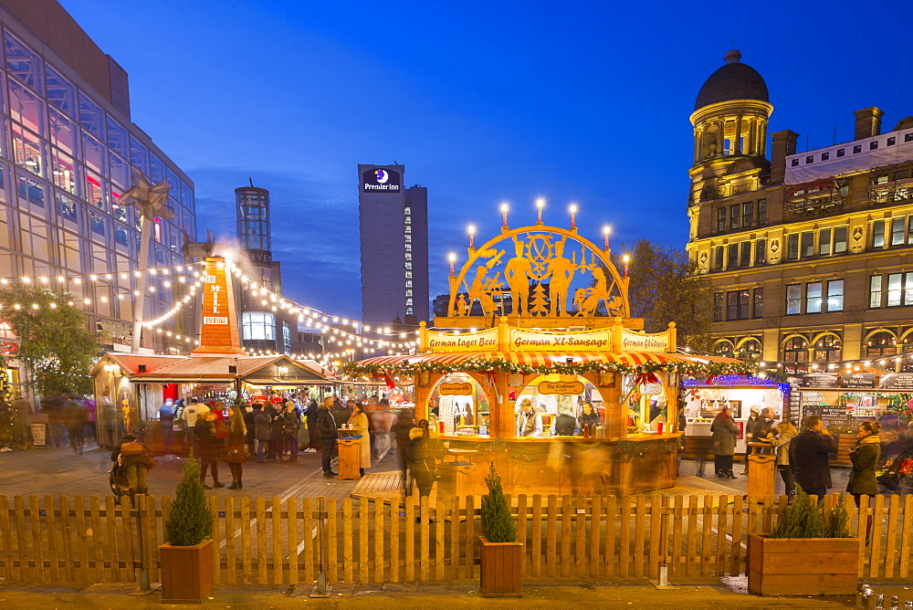 Christmas Market on Exchange Square, Manchester, England, United Kingdom, Europe