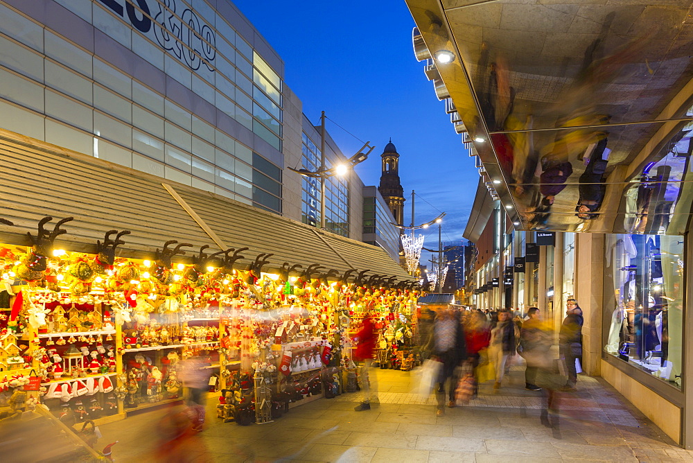 Christmas Market on New Cathedral Street, Manchester, England, United Kingdom, Europe