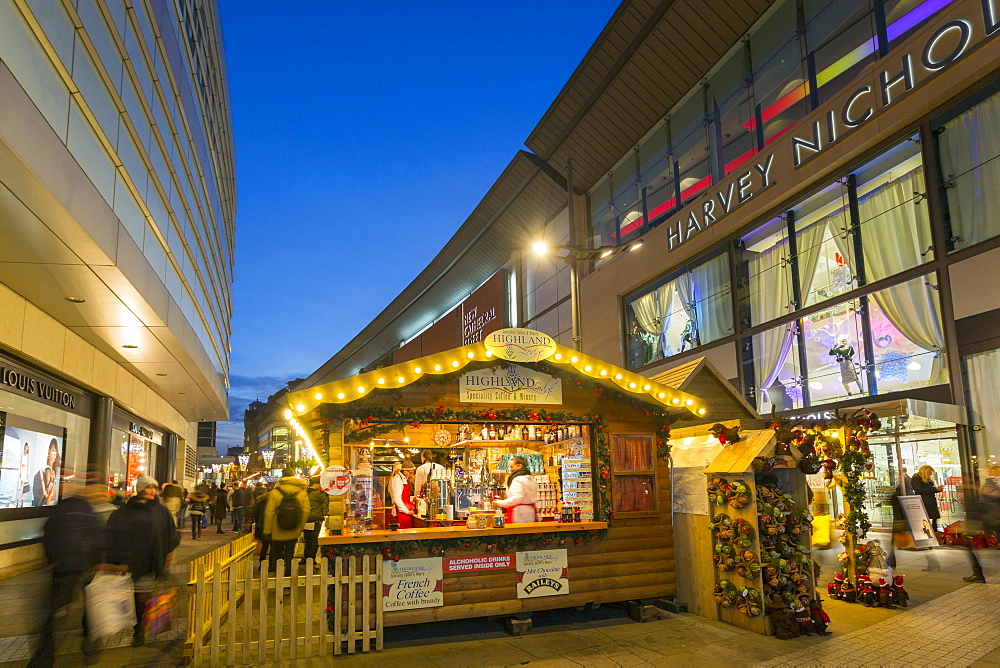 Christmas Market on New Cathedral Street, Manchester, England, United Kingdom, Europe