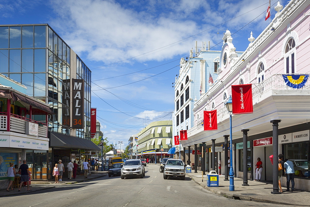 Architecture on Broad Street, Bridgetown, St. Michael, Barbados, West Indies, Caribbean, Central America