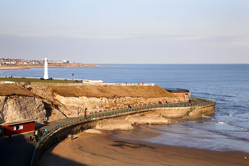 Seaburn Lighthouse and Beach Sunderland, Tyne and Wear, England, United Kingdom, Europe