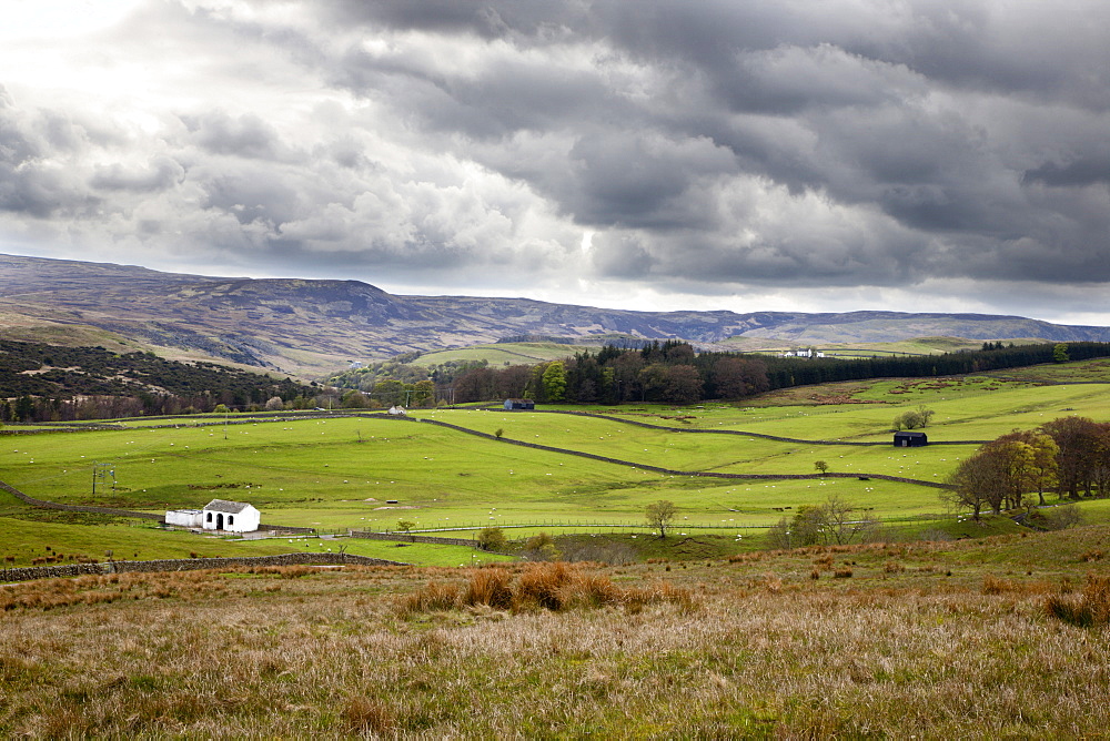 Stormy sky over Upper Teesdale, near Dirt Pitt, County Durham, England