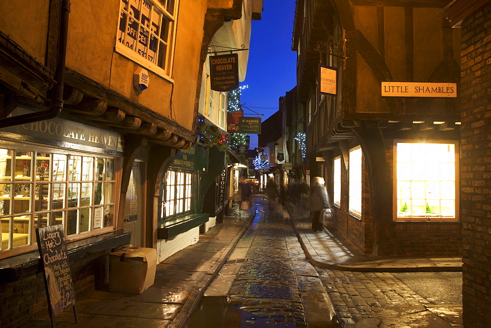 The Shambles at Christmas, York, Yorkshire, England, United Kingdom, Europe