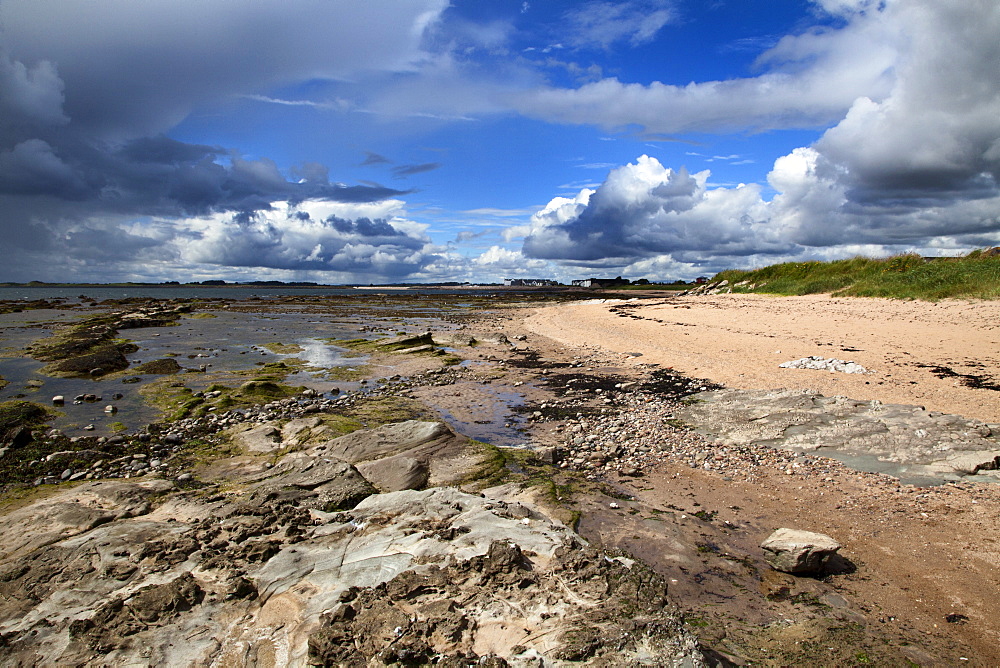 Rocks on the beach at Carnoustie, Angus, Scotland, United Kingdom, Europe