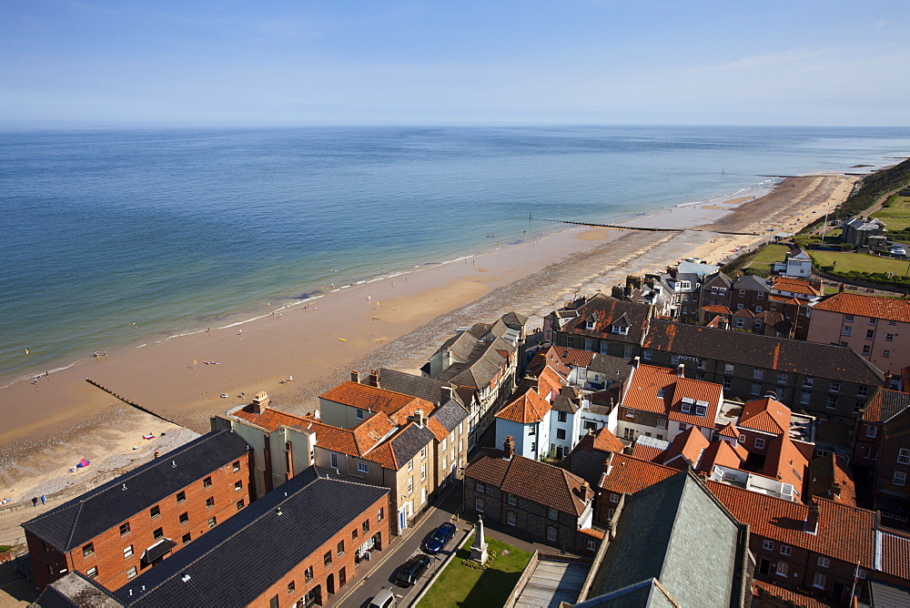 The Beach from St. Peter and St. Paul Church Tower, Cromer, Norfolk, England, United Kingdom, Europe