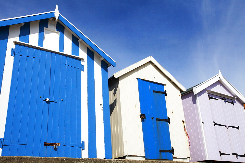 Beach huts at Felixstowe, Suffolk, England, United Kingdom, Europe 