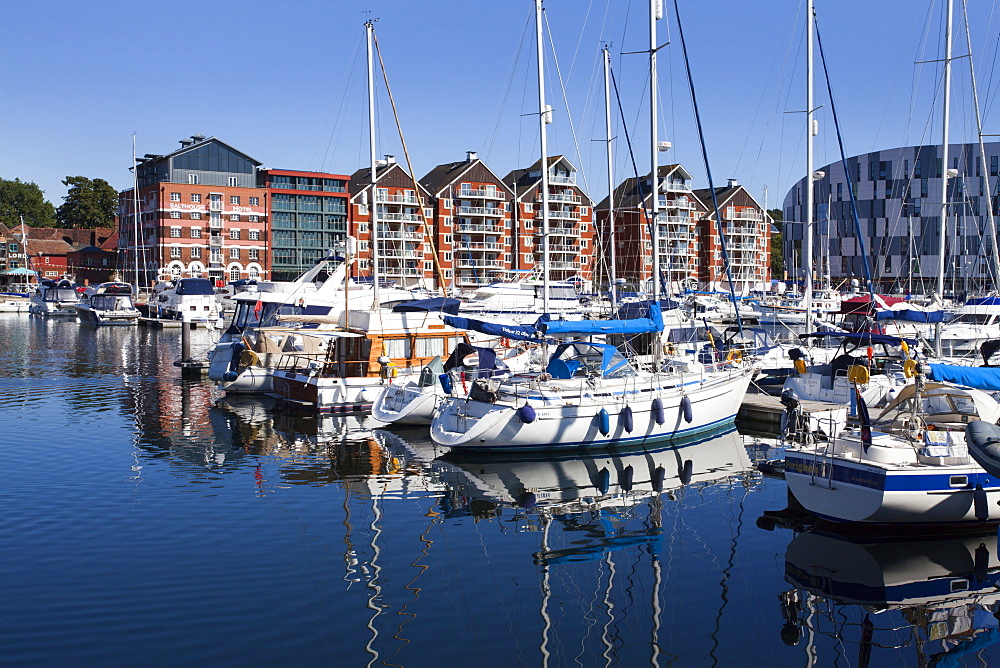 Yachts moored at Ipswich Marina, Ipswich, Suffolk, England, United Kingdom, Europe