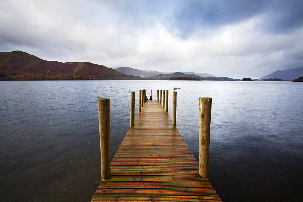 Landing stage on Derwentwater, Lake District National Park, Cumbria, England, United Kingdom, Europe 