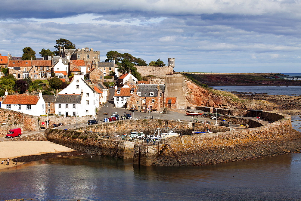 Incoming tide at Crail Harbour, Fife, Scotland, United Kingdom, Europe 