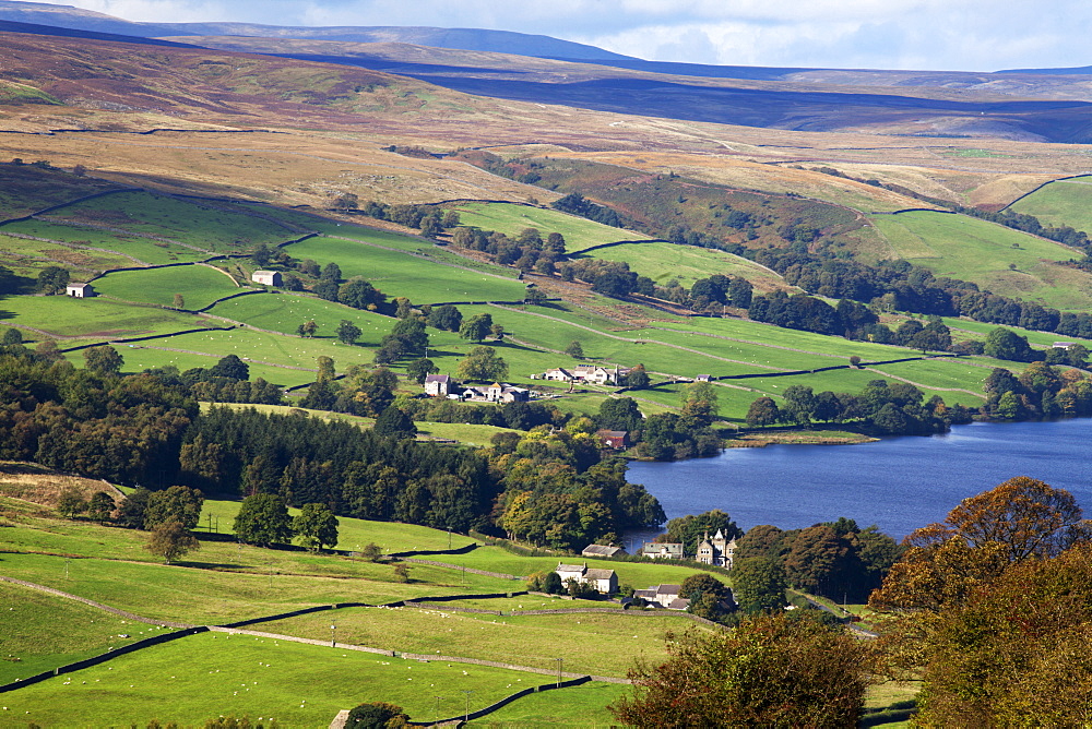 Gouthwaite Reservoir in Nidderdale, Pateley Bridge, North Yorkshire, Yorkshire, England, United Kingdom, Europe