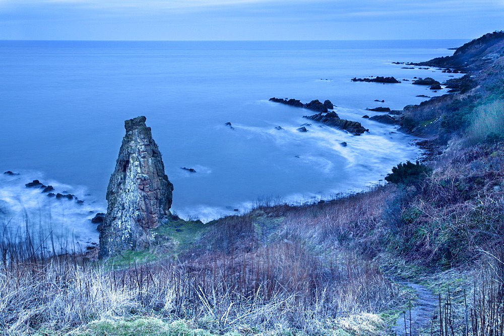 Rock Stack on the Fife Coast near St. Andrews, Fife, Scotland, United Kingdom, Europe 