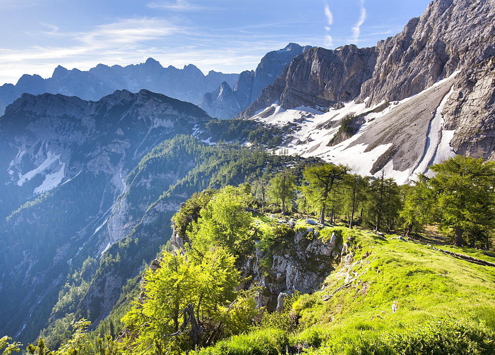 View from the top of Sleme, Julian Alps, Gorenjska, Slovenia, Europe