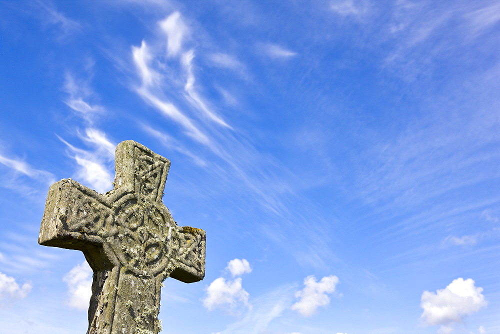 Kildalton Church celtic cross on the Isle of Islay, Inner Hebrides, Scotland, United Kingdom, Europe