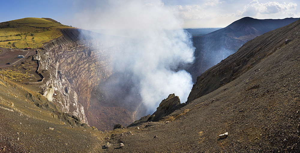 The crater of the active Masaya volcano in Nicaragua, Central America