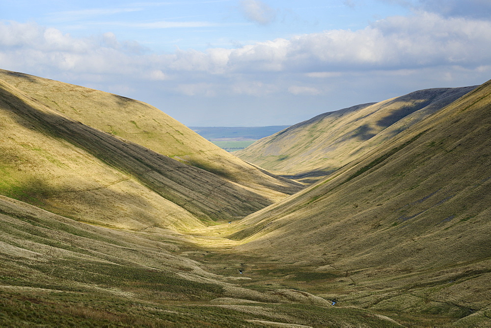 Looking down over Bowerdale Beck in the Howgill Fells, Cumbria, England, United Kingdom, Europe