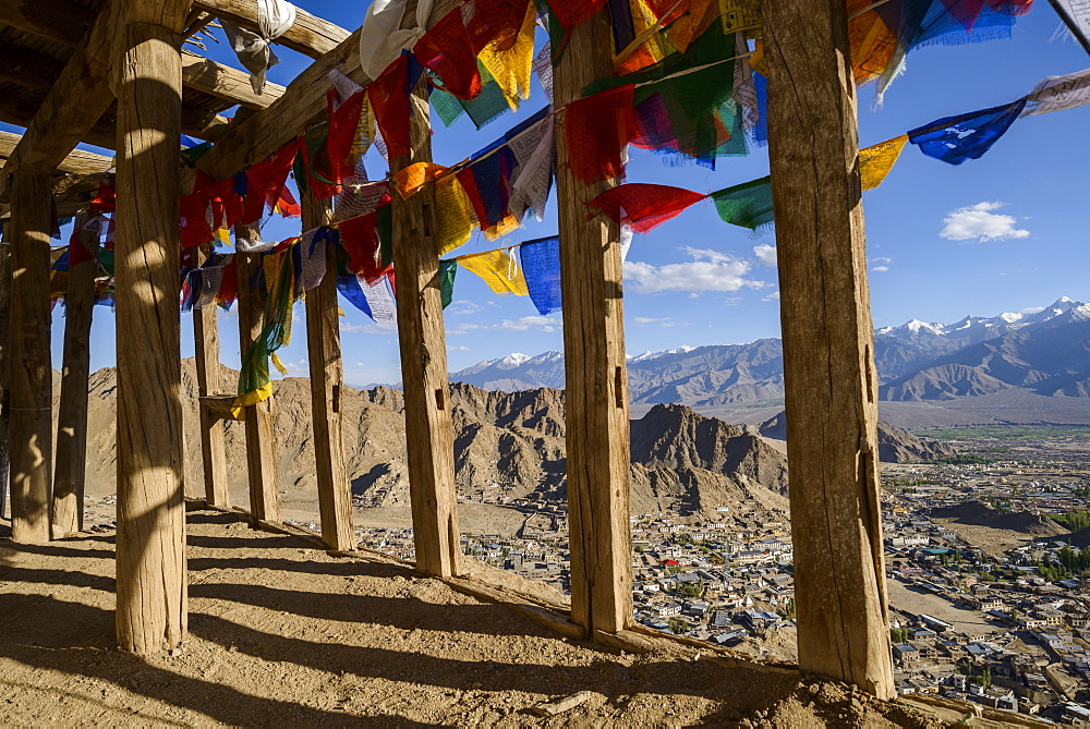 The very top of Namgyal Tsemo Monastery in Leh, Ladakh, Himalayas, India, Asia