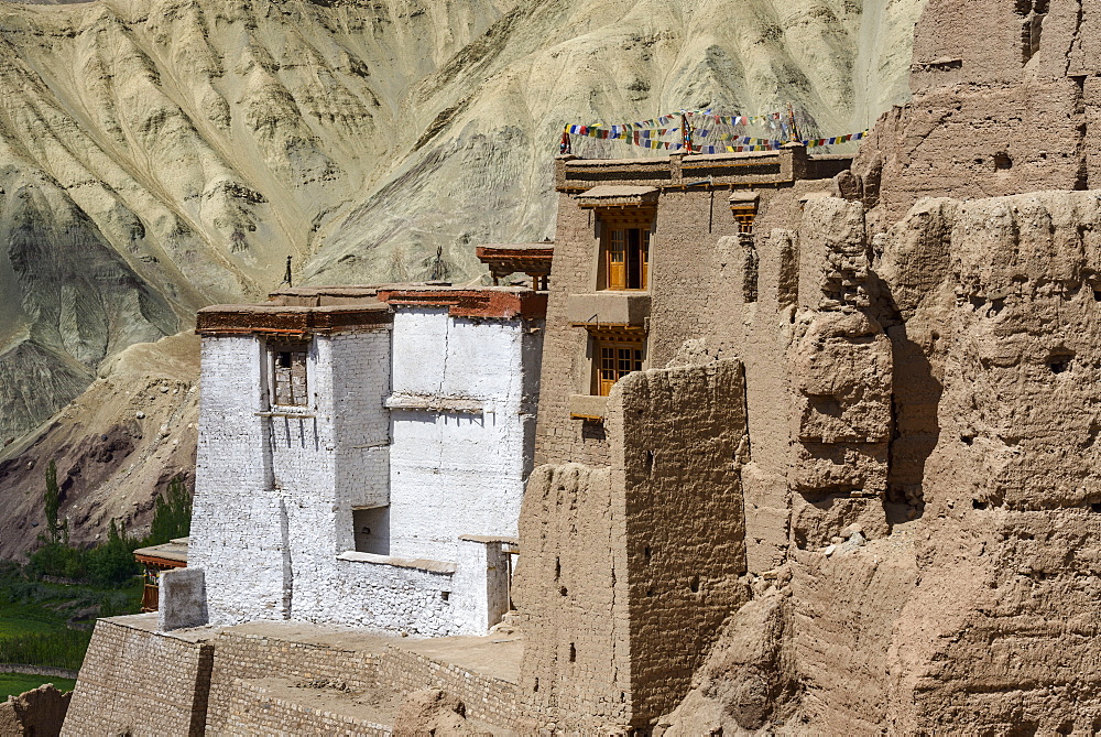 The 16th and 17th century fort and monastery at Basgo, Ladakh, Himalayas, India, Asia