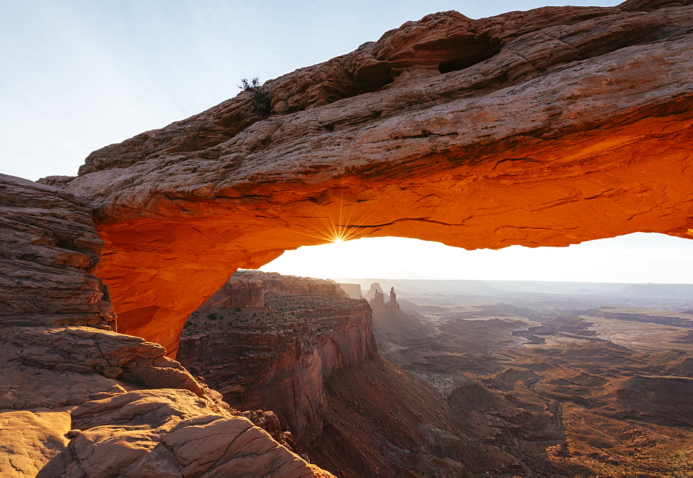 Mesa Arch at dawn, Canyonlands National Park, Utah, United States of America, North America