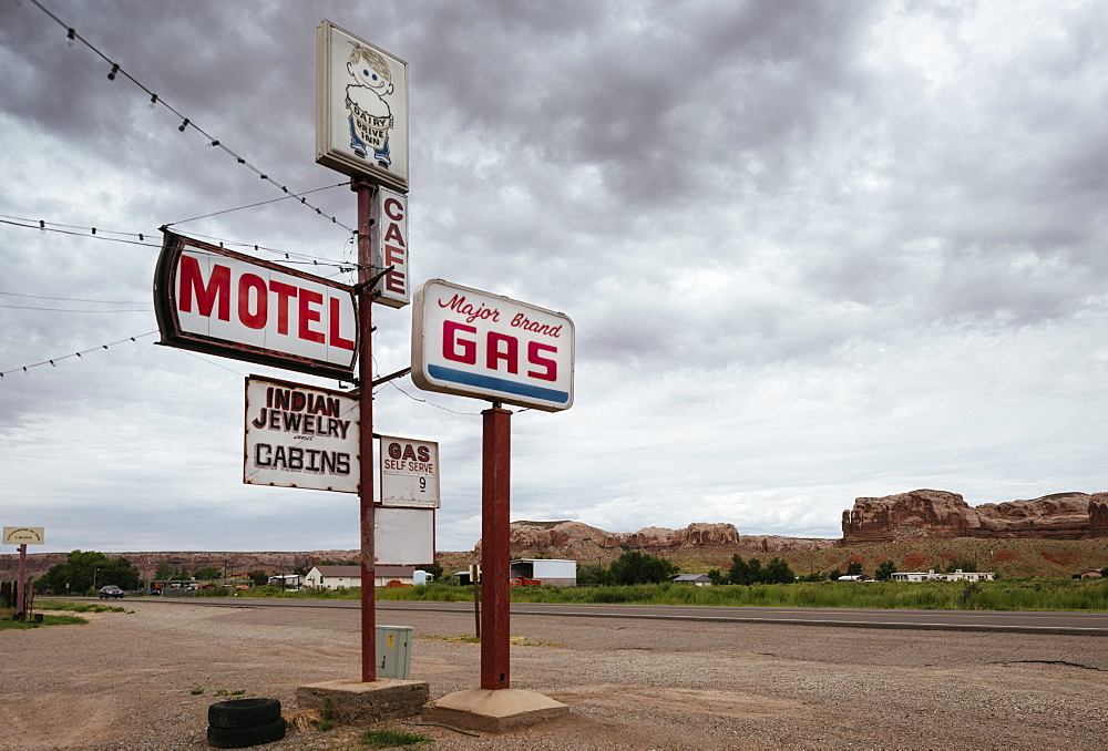 Motel and Gas Station on Highway 163, Utah, United States of America, North America