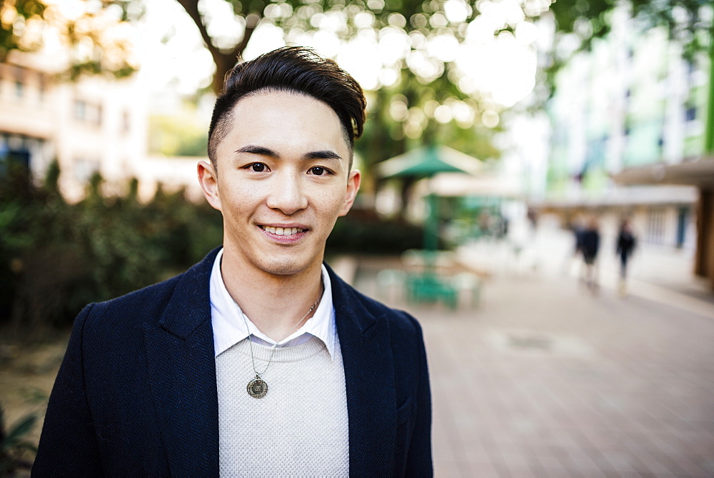 Portrait of man, Mongkok, Hong Kong, China, Asia