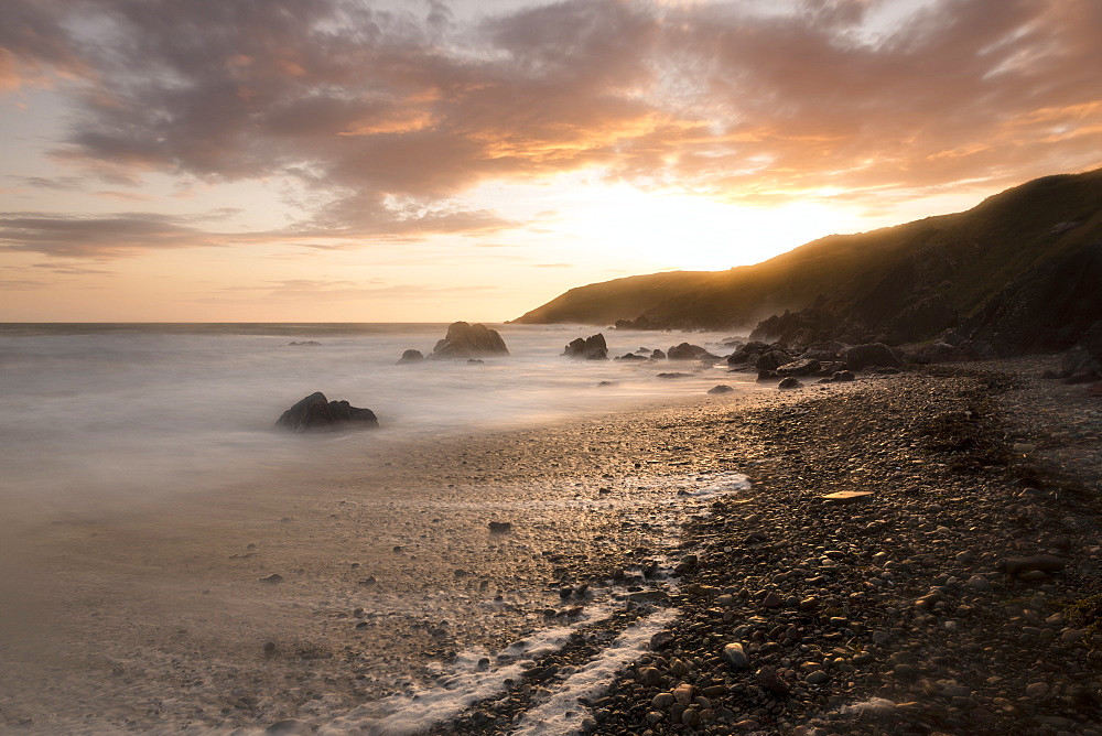 Dusk, Pembrokeshire Coast National Park, Wales, United Kingdom, Europe