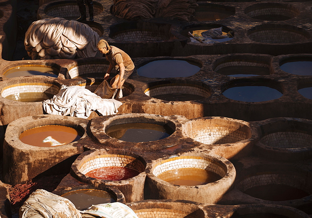 Chouara Tannery, Medina, Fes el Bali, Fes, Morocco, North Africa, Africa