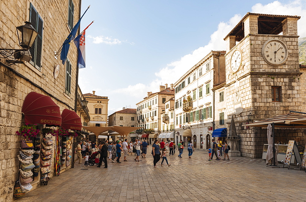 Clock Tower, Stari Grad (Old Town) of Kotor, Bay of Kotor, Montenegro, Europe