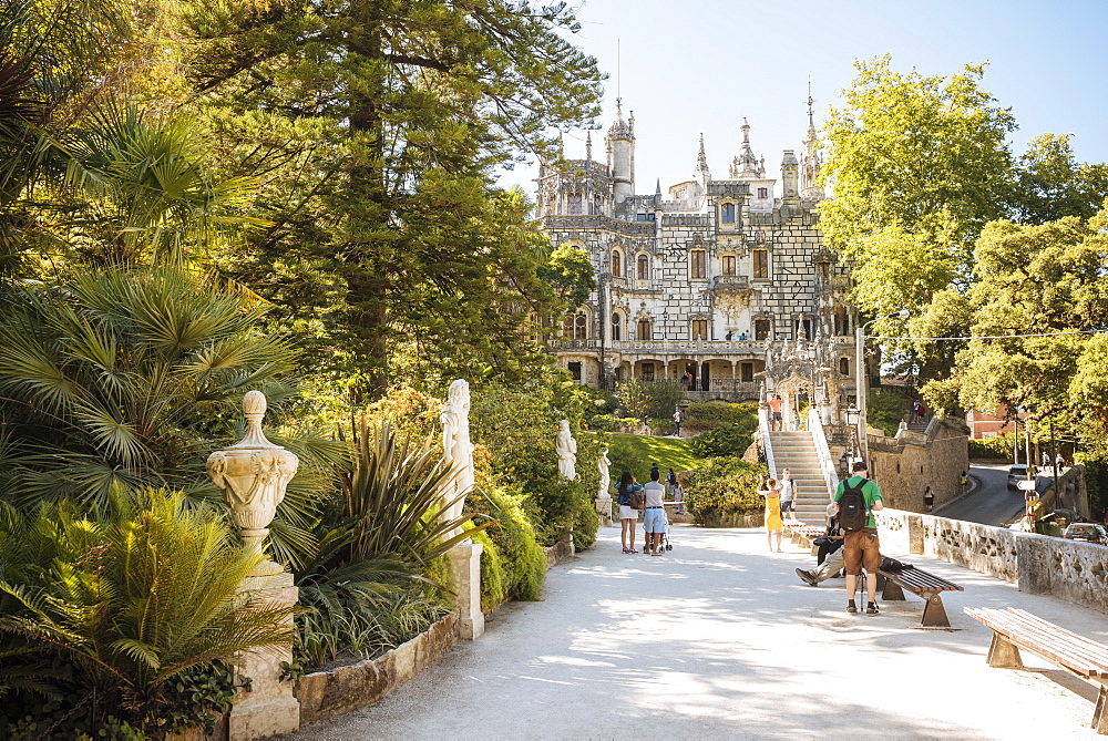 Exterior of Palacio da Regaleira, Quinta da Regaleira, UNESCO World Heritage Site, Sintra, Portugal, Europe