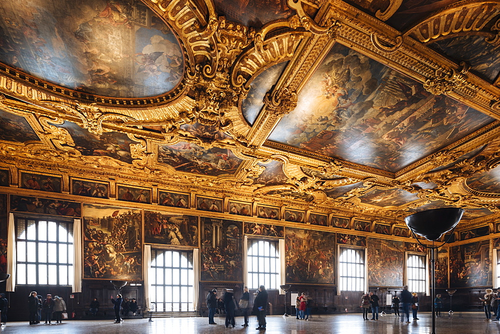 Interior of The Doge's Palace (Palazzo Ducale), Venice, UNESCO World Heritage Site, Veneto Province, Italy, Europe