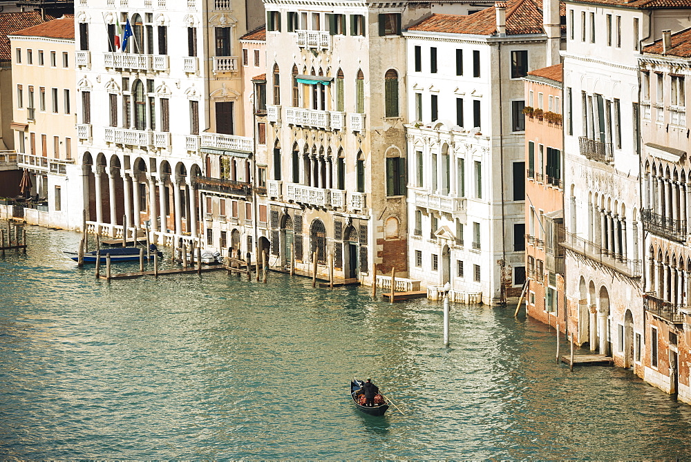 Gondola on Grand Canal, Venice, UNESCO World Heritage Site, Veneto Province, Italy, Europe