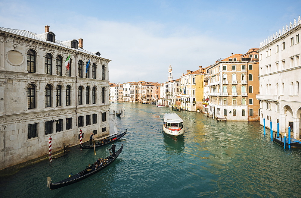 Gondolas on Grand Canal, Venice, UNESCO World Heritage Site, Veneto Province, Italy, Europe