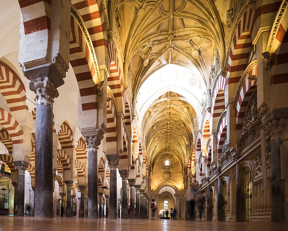 Interior of The Great Mosque (Cathedral of Our Lady of the Assumption) (Mezquita) of Cordoba, UNESCO World Heritage Site, Cordoba, Andalucia, Spain, Europe