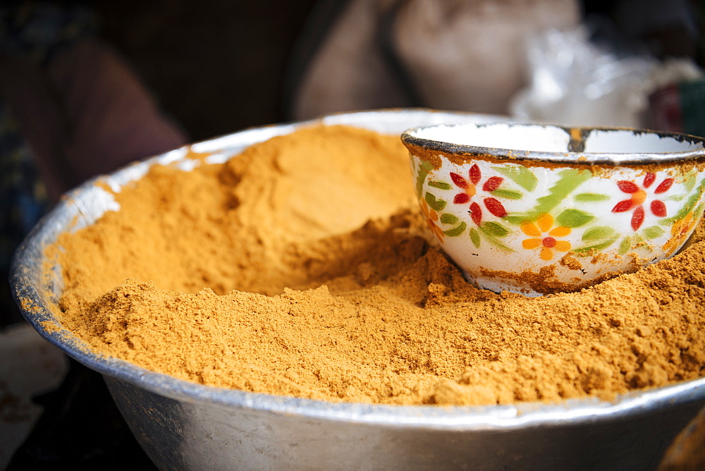 Spices on display in local market, Accra, Ghana, Africa