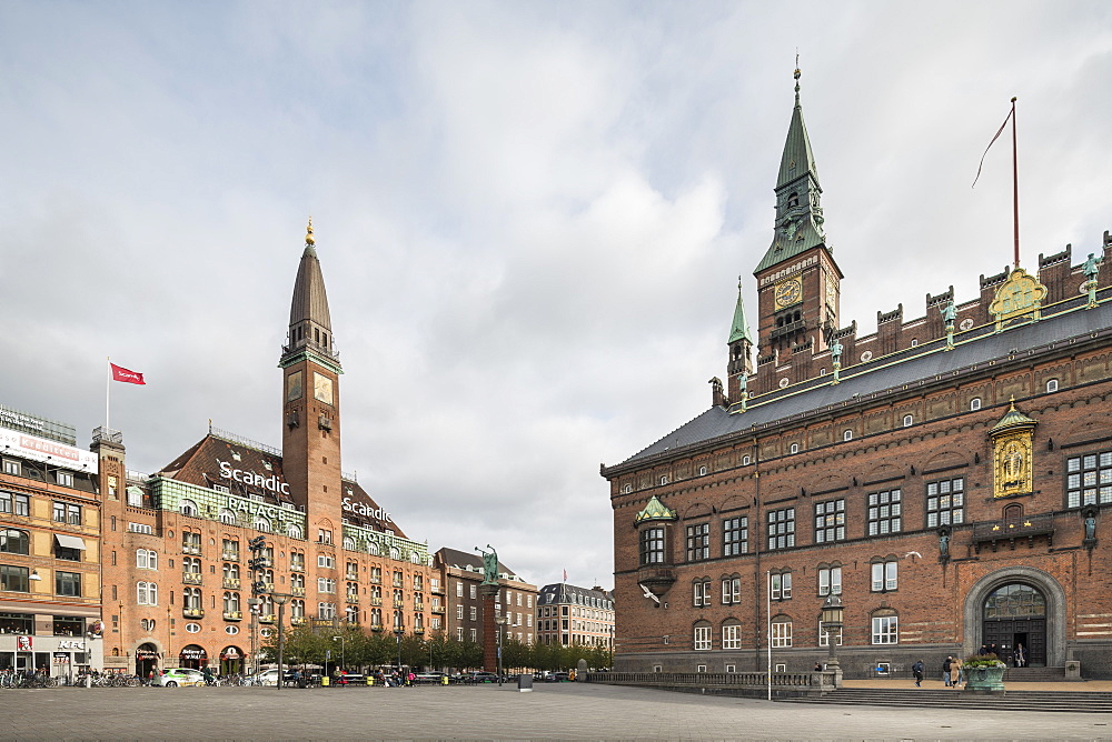 Exterior of Copenhagen City Hall and Scandic Palace Hotel, Copenhagen, Denmark, Scandinavia, Europe