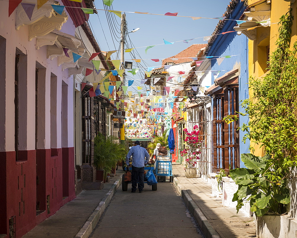 Street scene, Getsemani Barrio, Cartagena, Bolivar Department, Colombia, South America