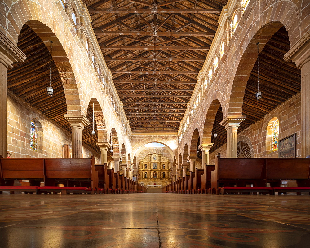 Interior of Cathedral of Barichara, Barichara, Santander, Colombia, South America