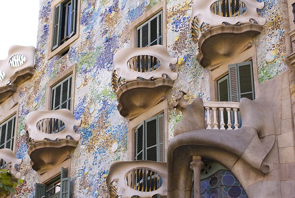 Facade of Casa Batlo, UNESCO World Heritage Site, Barcelona, Catalonia, Spain, Europe