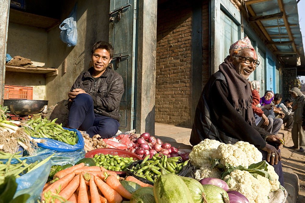 Market stall, Bhaktapur, Nepal, Asia