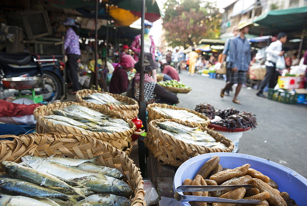 Food market, Phnom Penh, Cambodia, Indochina, Southeast Asia, Asia 